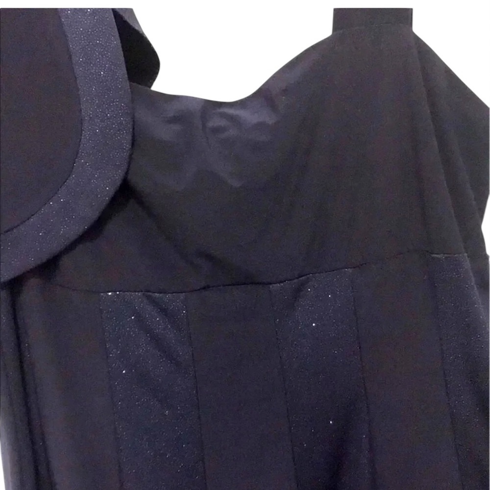 Vintage R&M Richards Fit & Flare Navy Blue Formal Dress With Blue Sparkles L 12P - Picture 3 of 6